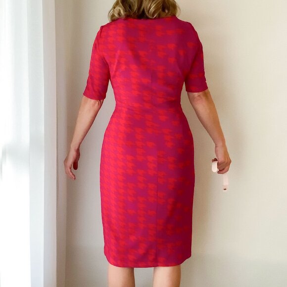 Anne Klein 3/4 length plum orange gathered waist dress - Picture 4 of 10